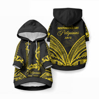 Philippines Independence Day Pet Hoodie Pechera With Side Barong Patterns LT9 Pullover Black - Polynesian Pride