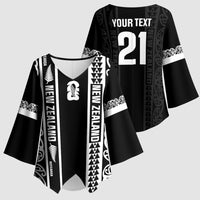 Custom New Zealand Football White Fern Supporter Kimono Sleeve Blouse