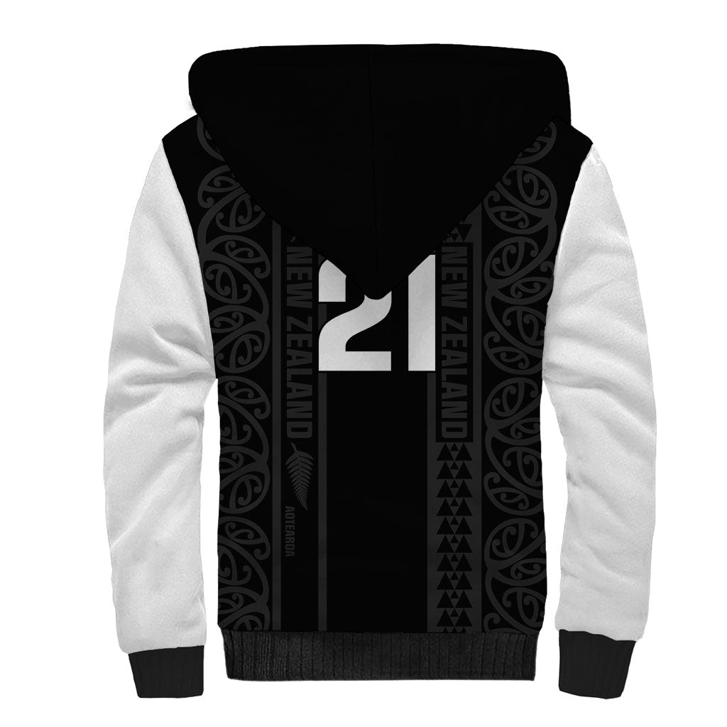 Custom New Zealand Football White Fern Supporter Sherpa Hoodie LT9 - Polynesian Pride