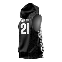 Custom New Zealand Football White Fern Supporter Sleeveless Hoodie LT9 - Polynesian Pride