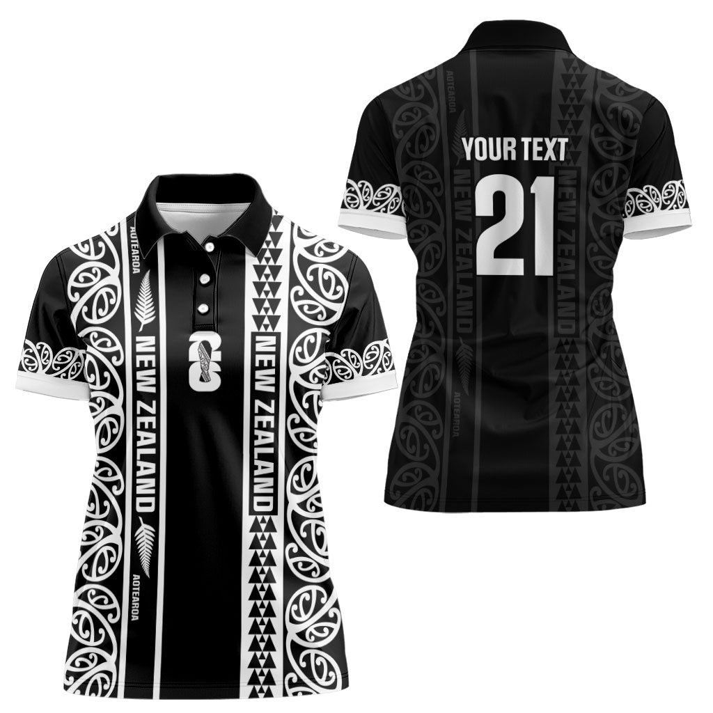 Custom New Zealand Football White Fern Supporter Women Polo Shirt LT9 - Polynesian Pride