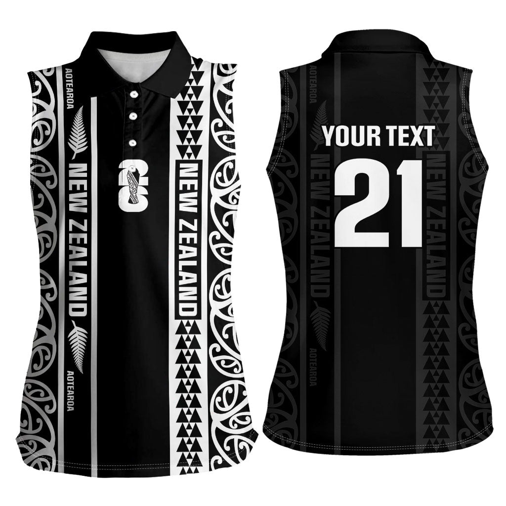 Custom New Zealand Football White Fern Supporter Women Sleeveless Polo Shirt LT9 - Polynesian Pride