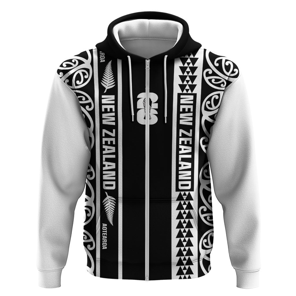 Custom New Zealand Football White Fern Supporter Zip Hoodie