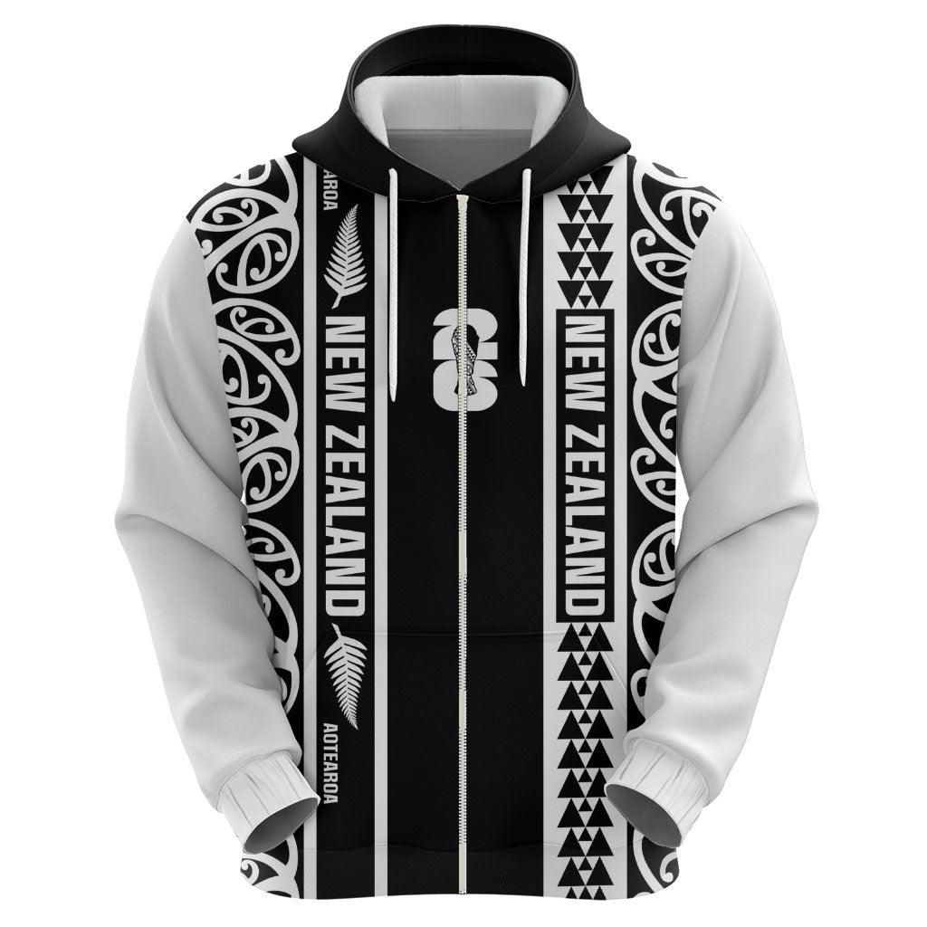 Custom New Zealand Football White Fern Supporter Zip Hoodie