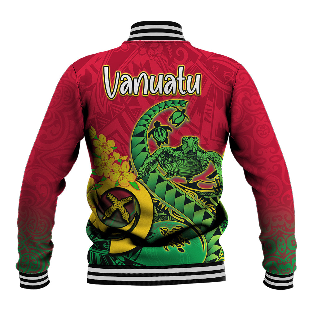 Vanuatu Islands Baseball Jacket Polynesian Tattoo and Sea Turtle LT9 - Polynesian Pride