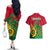 Vanuatu Islands Couples Matching Off The Shoulder Long Sleeve Dress and Hawaiian Shirt Polynesian Tattoo and Sea Turtle LT9 - Polynesian Pride