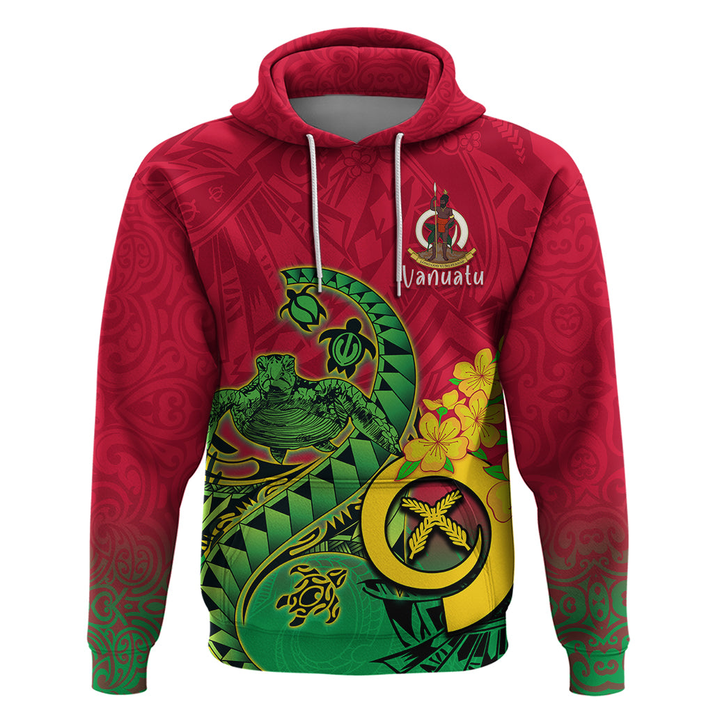 Vanuatu Islands Hoodie Polynesian Tattoo and Sea Turtle LT9 Green - Polynesian Pride