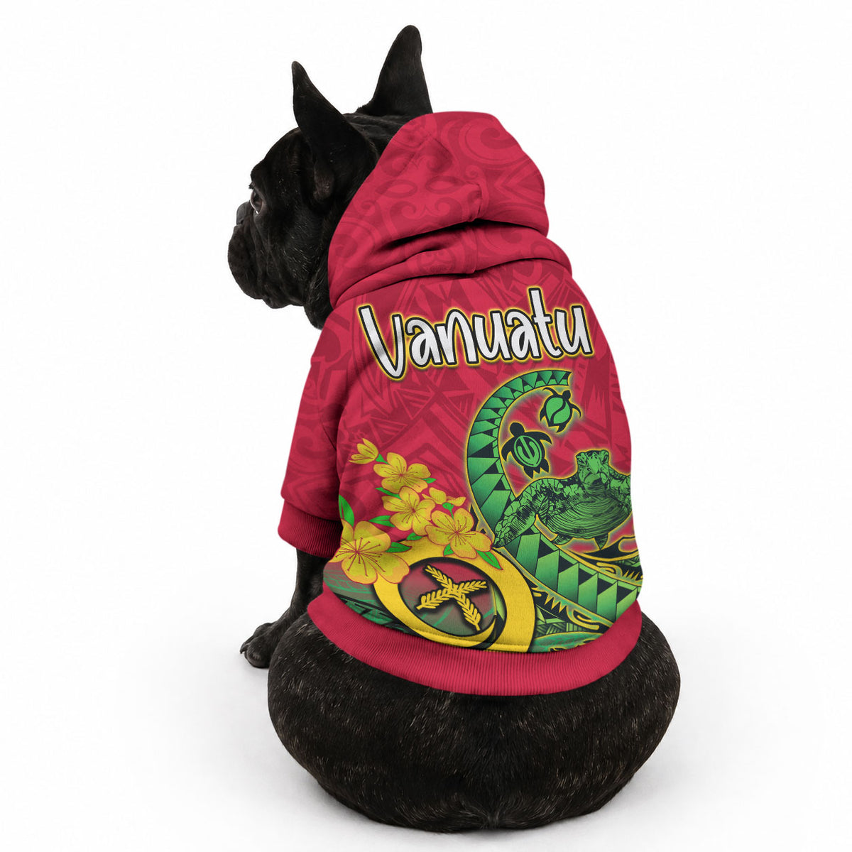 Vanuatu Islands Pet Hoodie Polynesian Tattoo and Sea Turtle LT9 - Polynesian Pride