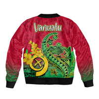 Vanuatu Islands Sleeve Zip Bomber Jacket Polynesian Tattoo and Sea Turtle LT9 - Polynesian Pride