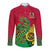 Personalised Vanuatu Islands Long Sleeve Button Shirt Polynesian Tattoo and Sea Turtle LT9 Unisex Green - Polynesian Pride