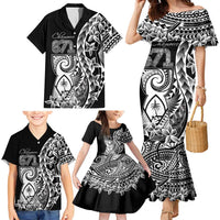 671 Guam Personalised Family Matching Mermaid Dress and Hawaiian Shirt Latte Stone Tribal LT9 - Polynesian Pride