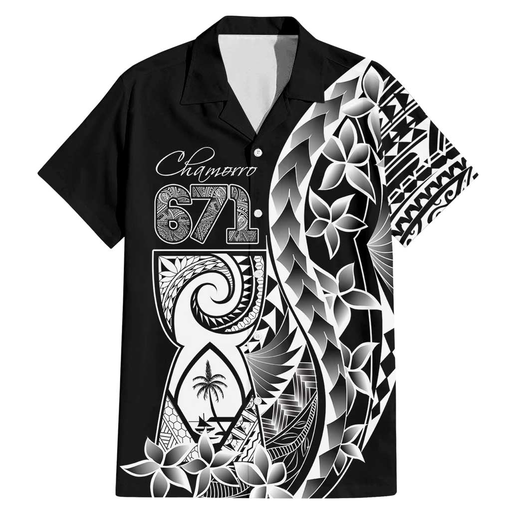 671 Guam Personalised Family Matching Mermaid Dress and Hawaiian Shirt Latte Stone Tribal LT9 Dad's Shirt - Short Sleeve Black - Polynesian Pride