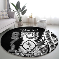 671 Guam Personalised Round Carpet Latte Stone Tribal