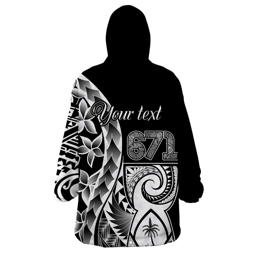 671 Guam Personalised Wearable Blanket Hoodie Latte Stone Tribal