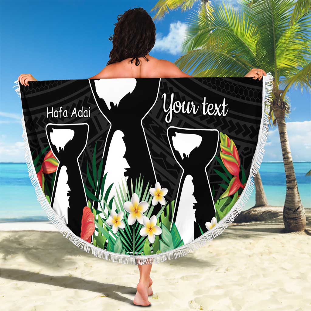 671 Guam Personalised Beach Blanket Latte Stone and Tropical Flowers