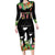 671 Guam Personalised Family Matching Long Sleeve Bodycon Dress and Hawaiian Shirt Latte Stone and Tropical Flowers