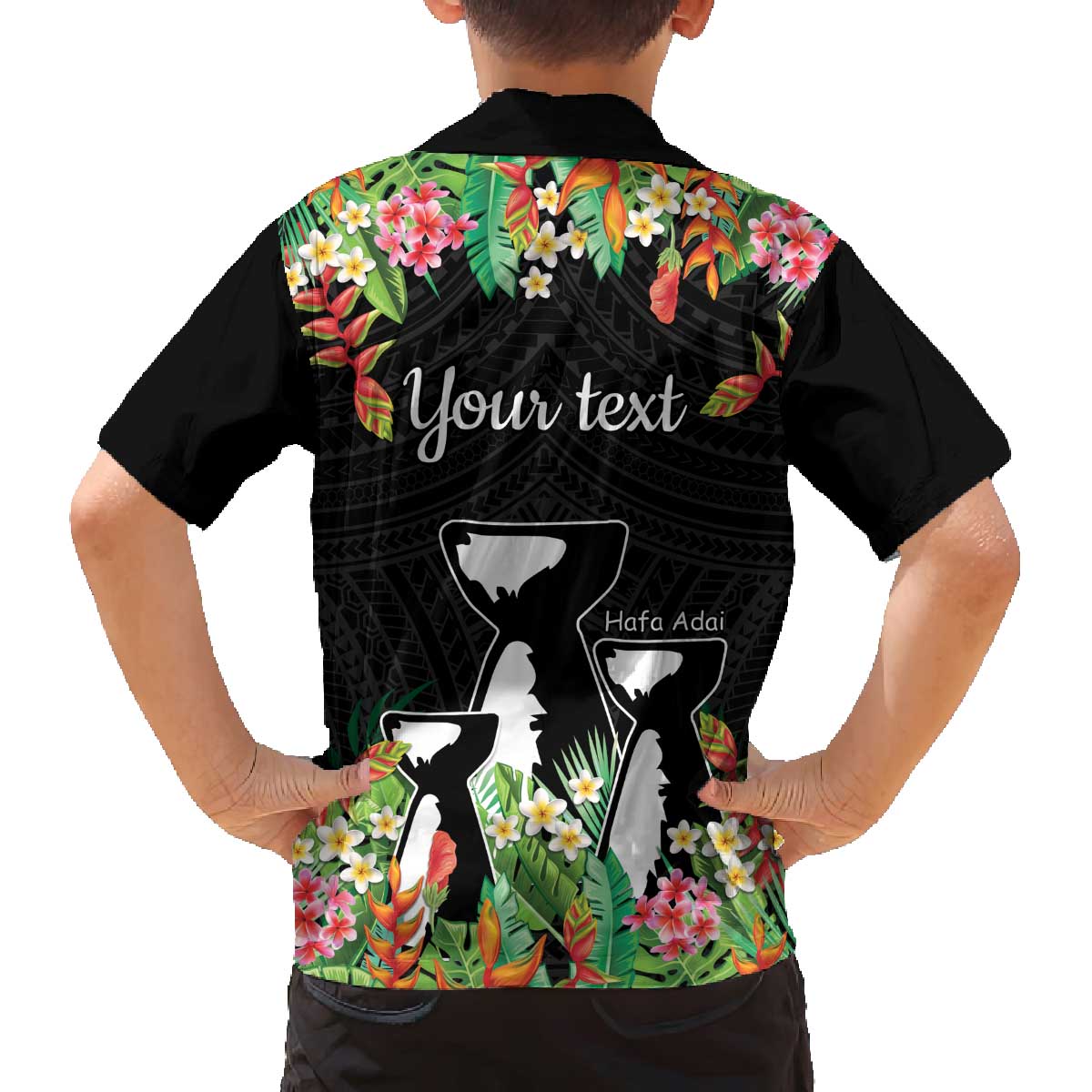 671 Guam Personalised Family Matching Puletasi and Hawaiian Shirt Latte Stone and Tropical Flowers LT9 - Polynesian Pride