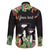 671 Guam Personalised Family Matching Short Sleeve Bodycon Dress and Hawaiian Shirt Latte Stone and Tropical Flowers