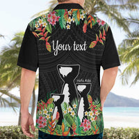 671 Guam Personalised Hawaiian Shirt Latte Stone and Tropical Flowers