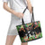 671 Guam Personalised Leather Tote Bag Latte Stone and Tropical Flowers