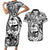 Guam Hafa Adai Guasali Flowers Couples Matching Short Sleeve Bodycon Dress and Hawaiian Shirt