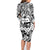 Guam Hafa Adai Guasali Flowers Family Matching Long Sleeve Bodycon Dress and Hawaiian Shirt