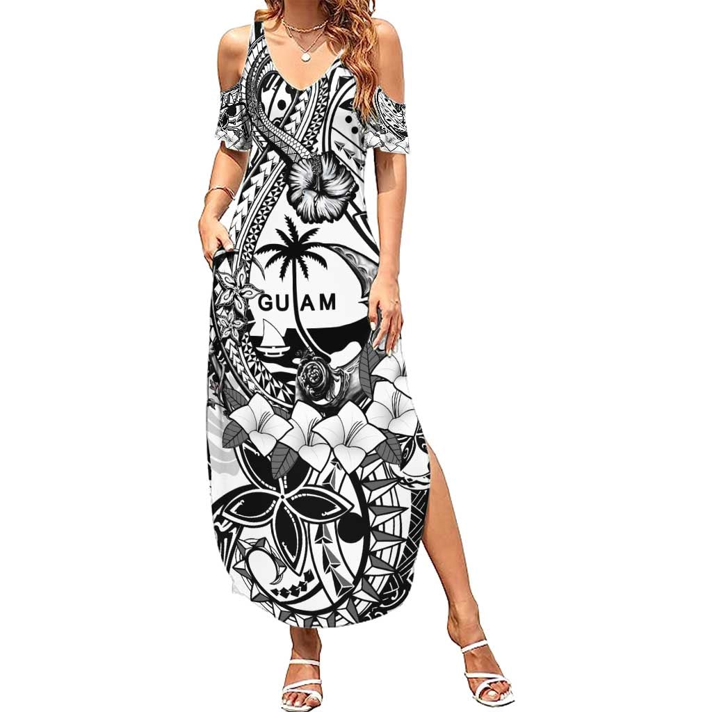 Guam Hafa Adai Guasali Flowers Family Matching Summer Maxi Dress and Hawaiian Shirt