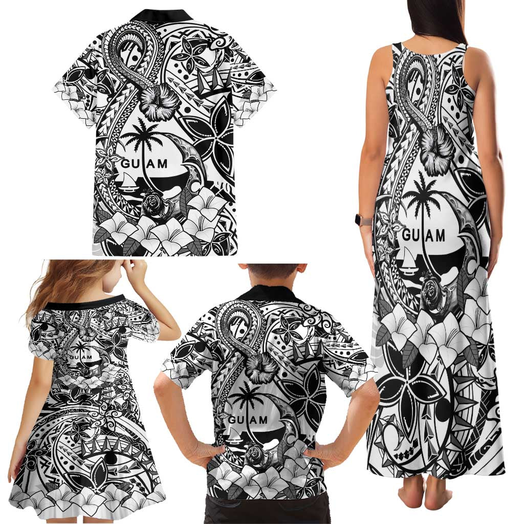 Guam Hafa Adai Guasali Flowers Family Matching Tank Maxi Dress and Hawaiian Shirt