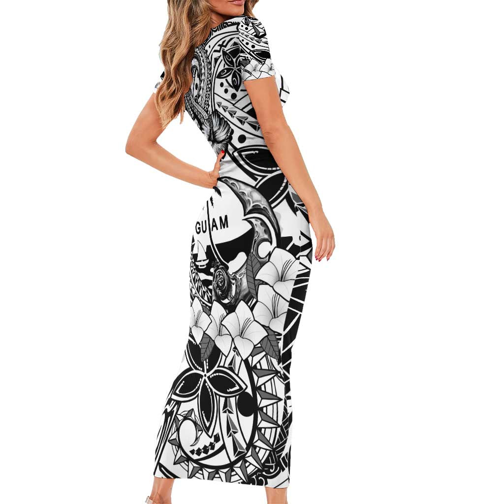 Guam Hafa Adai Guasali Flowers Short Sleeve Bodycon Dress