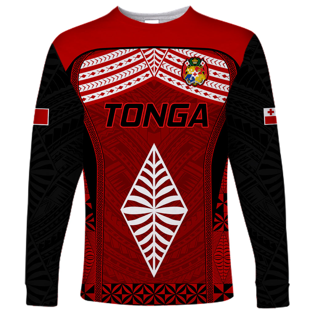 Tonga Rugby Long Sleeve Shirt Go Champions World Cup 2023 Ngatu Unique LT9 Unisex Red - Polynesian Pride