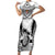 Custom Fiji Rugby Short Sleeve Bodycon Dress Go Champions World Cup 2023 Tapa Unique White Vibe LT9 Long Dress White - Polynesian Pride