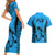 Fiji Rugby Couples Matching Short Sleeve Bodycon Dress and Hawaiian Shirt Go Champions World Cup 2023 Tapa Unique Blue Vibe LT9 - Polynesian Pride