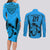 Custom Fiji Rugby Couples Matching Long Sleeve Bodycon Dress and Long Sleeve Button Shirts Go Champions World Cup 2023 Tapa Unique Blue Vibe LT9 - Polynesian Pride