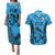 Custom Fiji Rugby Couples Matching Puletasi Dress and Hawaiian Shirt Go Champions World Cup 2023 Tapa Unique Blue Vibe LT9 Blue - Polynesian Pride