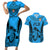 Custom Fiji Rugby Couples Matching Short Sleeve Bodycon Dress and Hawaiian Shirt Go Champions World Cup 2023 Tapa Unique Blue Vibe LT9 Blue - Polynesian Pride