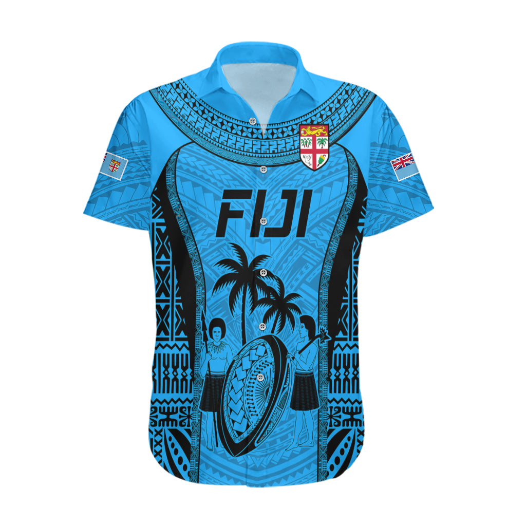 Custom Fiji Rugby Hawaiian Shirt Go Champions World Cup 2023 Tapa Unique Blue Vibe LT9 Blue - Polynesian Pride