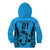 Custom Fiji Rugby Kid Hoodie Go Champions World Cup 2023 Tapa Unique Blue Vibe LT9 - Polynesian Pride