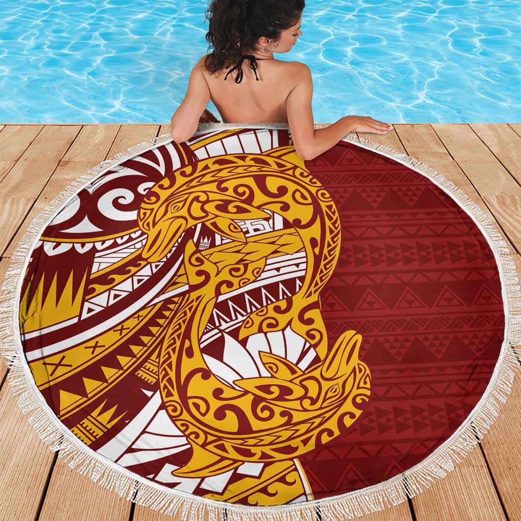 Couple Dolphins Maori Motif Beach Blanket - Polynesian Pride
