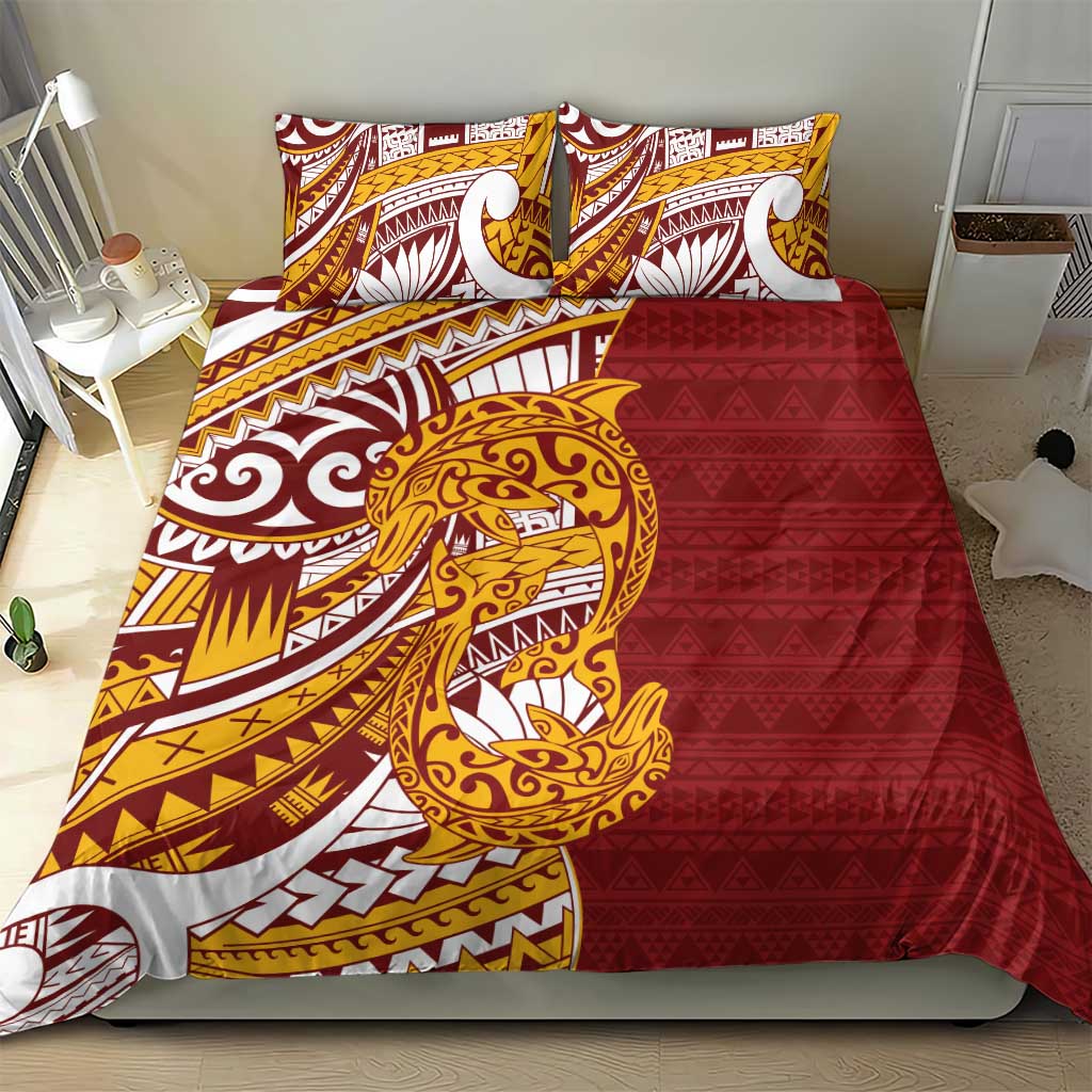 Couple Dolphins Maori Motif Bedding Set - Polynesian Pride