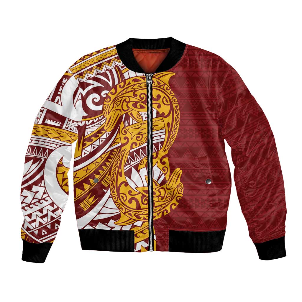 Couple Dolphins Maori Motif Bomber Jacket - Polynesian Pride