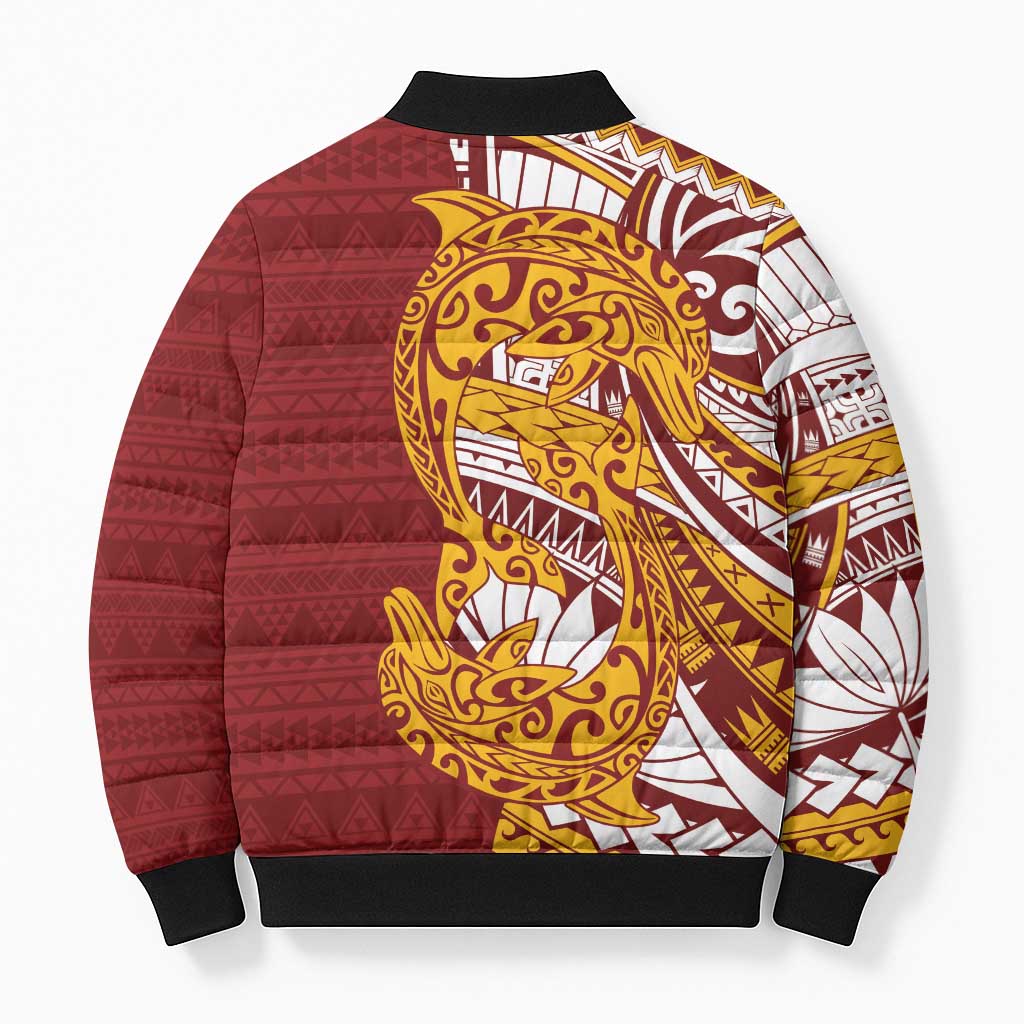 Couple Dolphins Maori Motif Bomber Puffer Jacket - Polynesian Pride