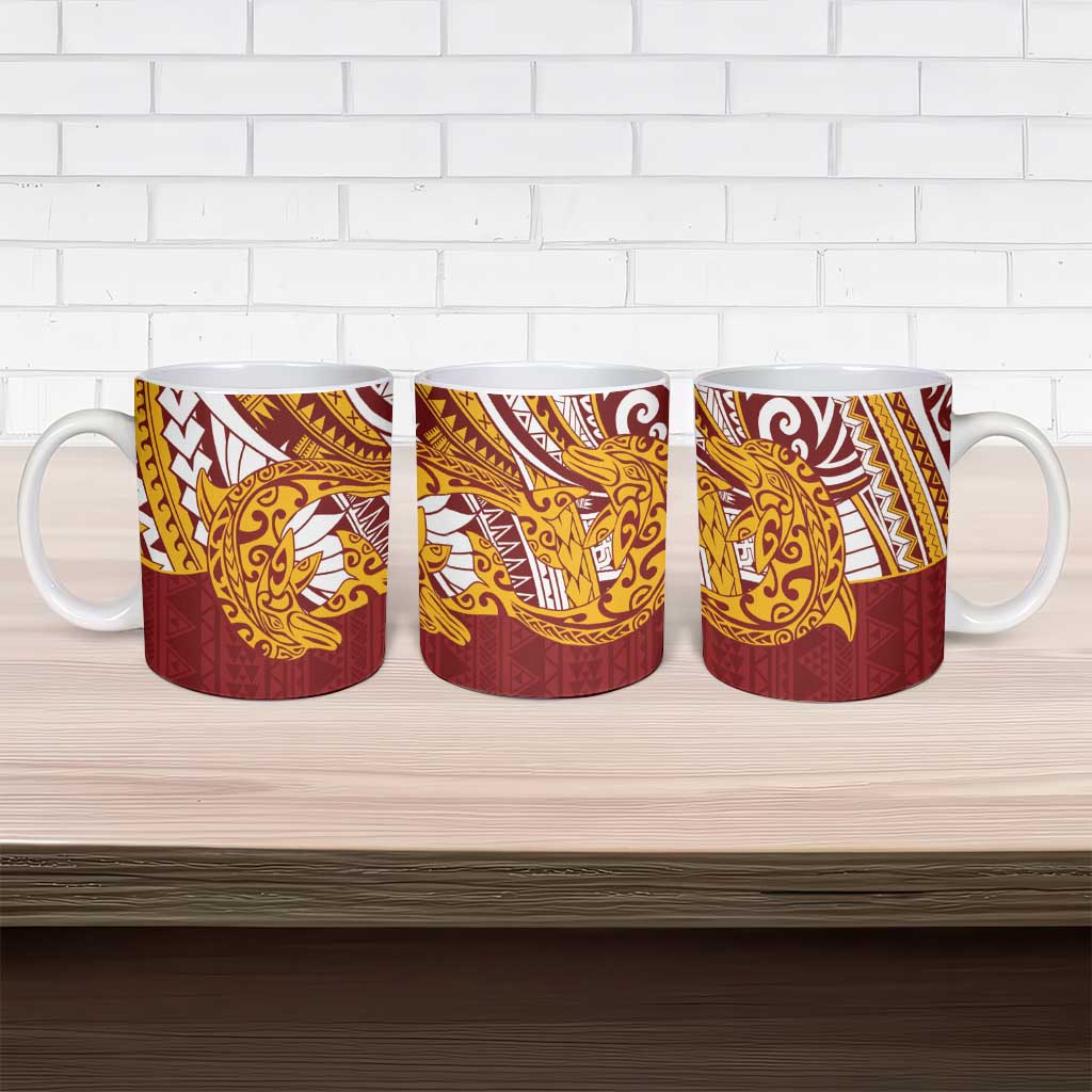 Couple Dolphins Maori Motif Ceramic Mug - Polynesian Pride