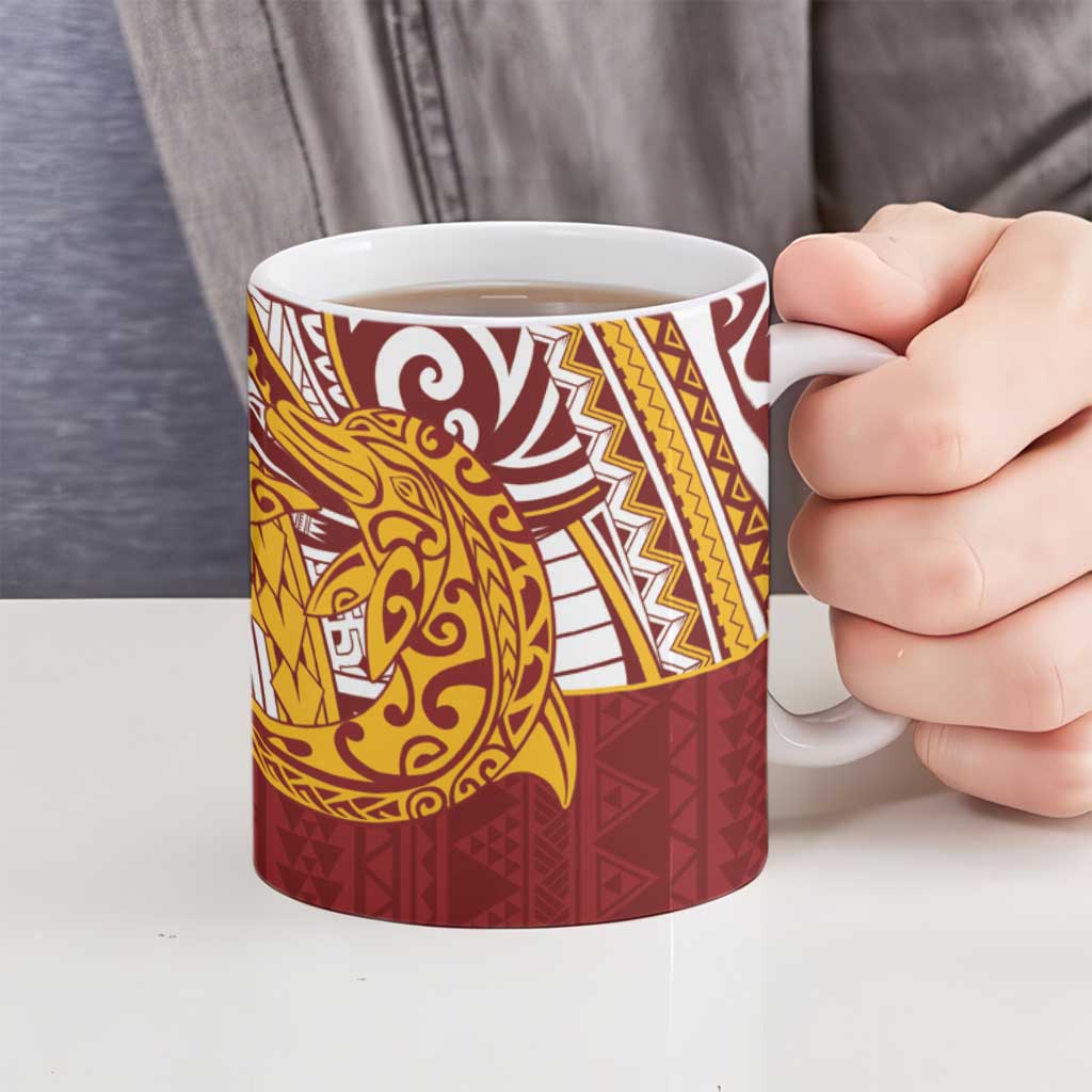 Couple Dolphins Maori Motif Ceramic Mug - Polynesian Pride