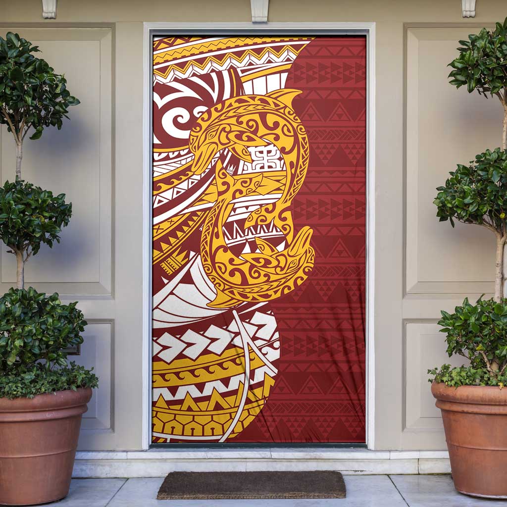 Couple Dolphins Maori Motif Door Cover - Polynesian Pride