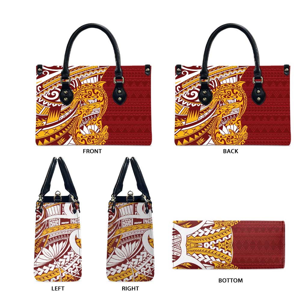 Couple Dolphins Maori Motif Leather Bag - Polynesian Pride