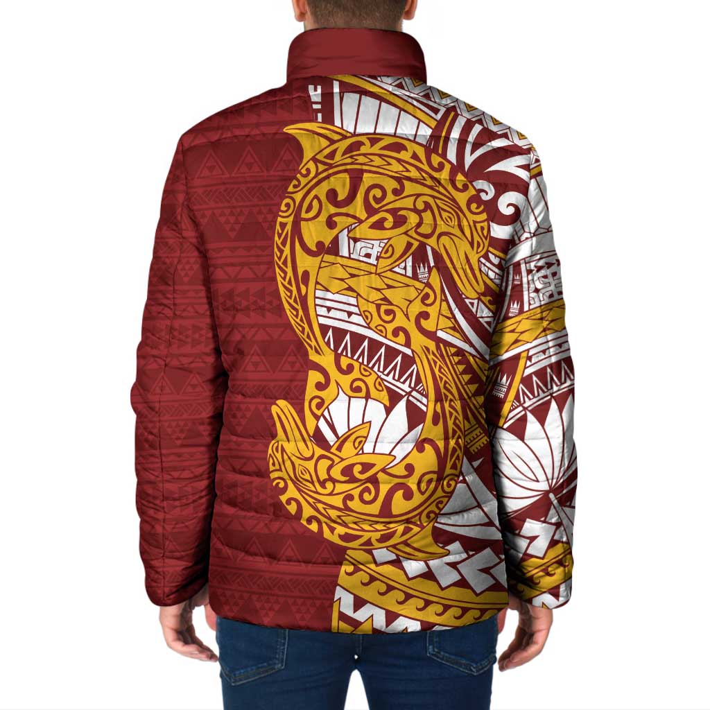 Couple Dolphins Maori Motif Padded Jacket - Polynesian Pride