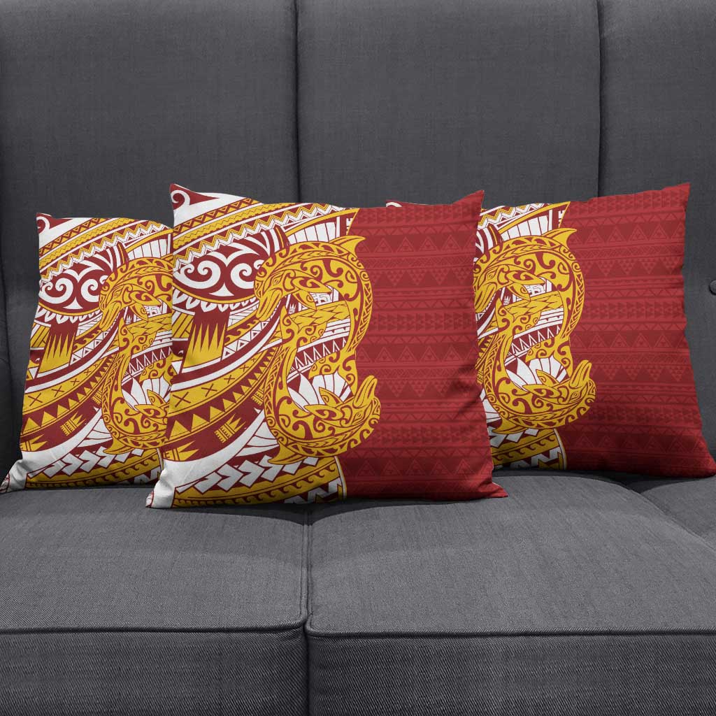 Couple Dolphins Maori Motif Pillow Cover - Polynesian Pride