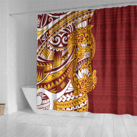Couple Dolphins Maori Motif Shower Curtain - Polynesian Pride