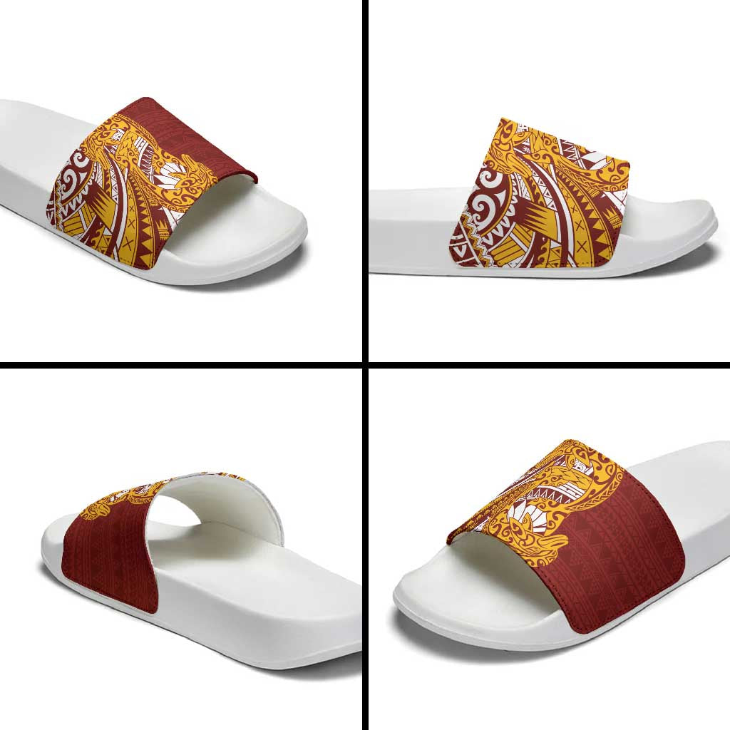 Couple Dolphins Maori Motif Slide Sandals - Polynesian Pride