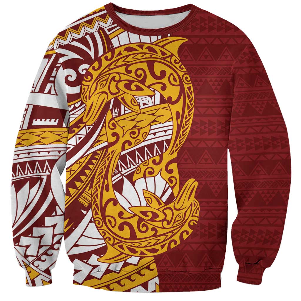 Couple Dolphins Maori Motif Sweatshirt - Polynesian Pride